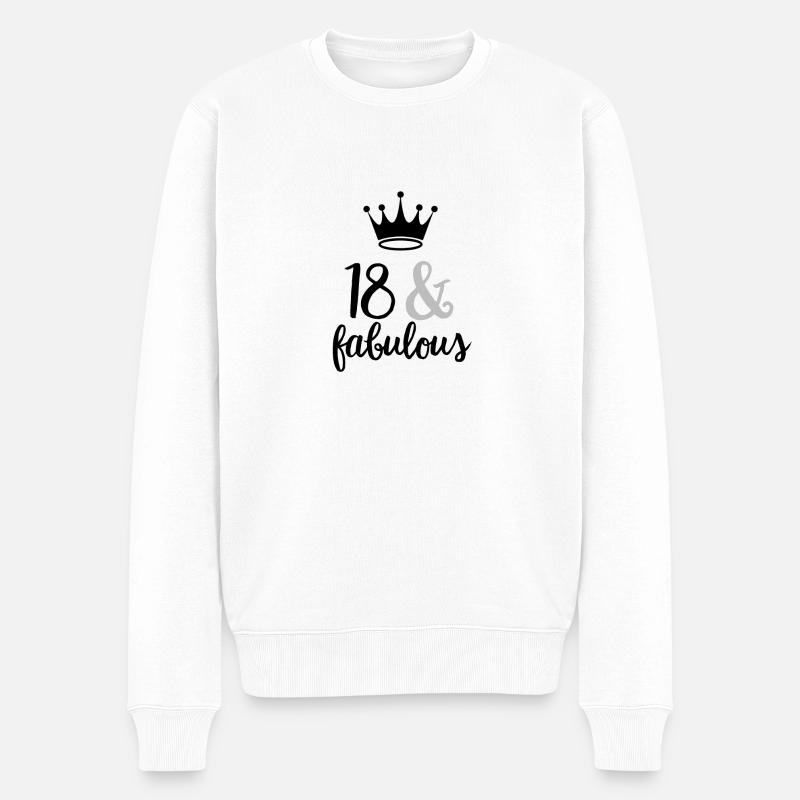 18 & fabulous - Männer Premium Bio Pullover - Weiß