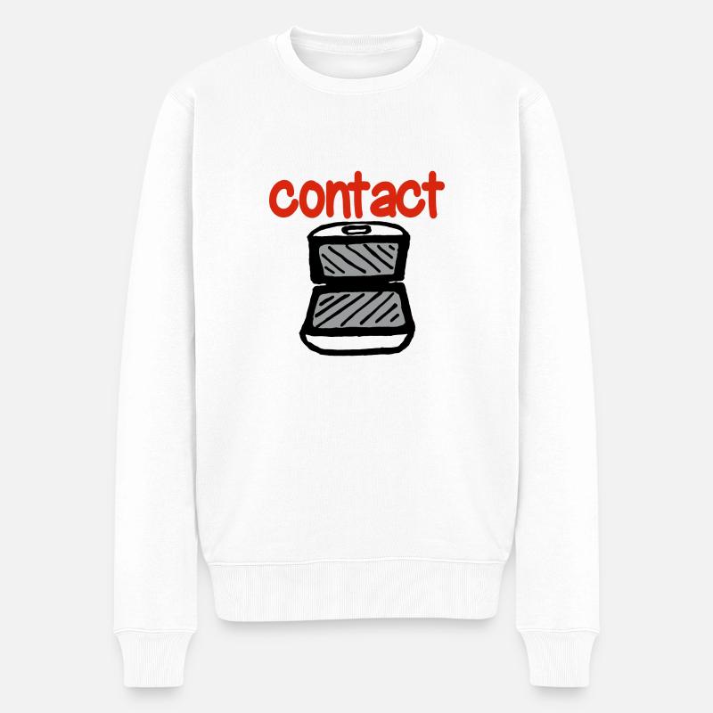 Kontaktgrill contact - Männer Premium Bio Pullover - Weiß