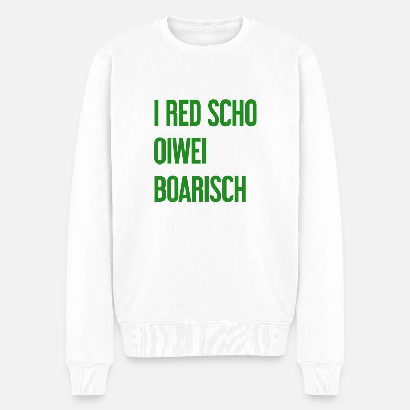 I red scho oiwei boarisch - Pull Premium bio Homme - blanc