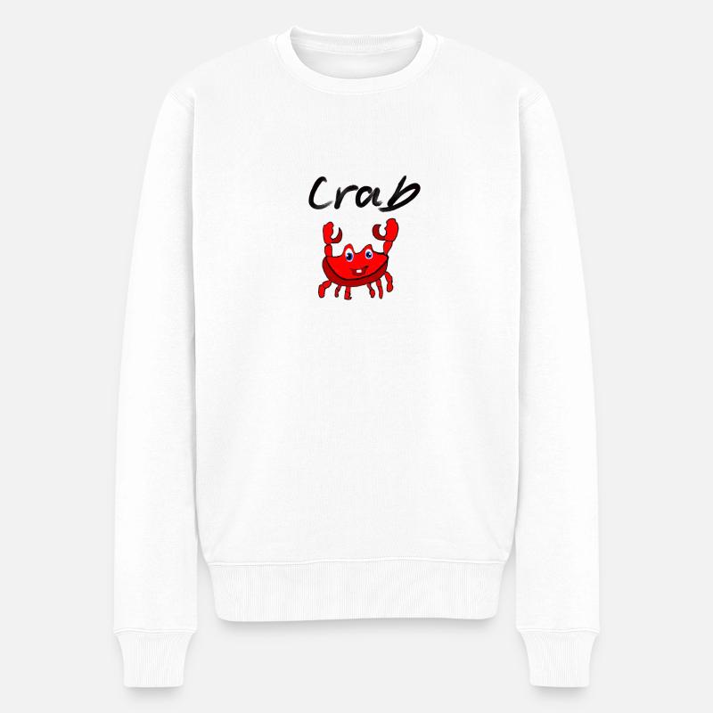 Crab - Men's Premium Organic Jumper - white
