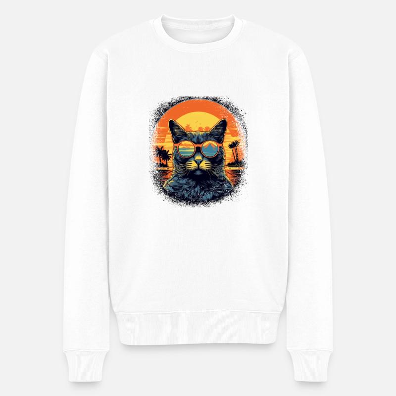 animals cool cute pet lover sayings valentines day - Männer Premium Bio Pullover - Weiß