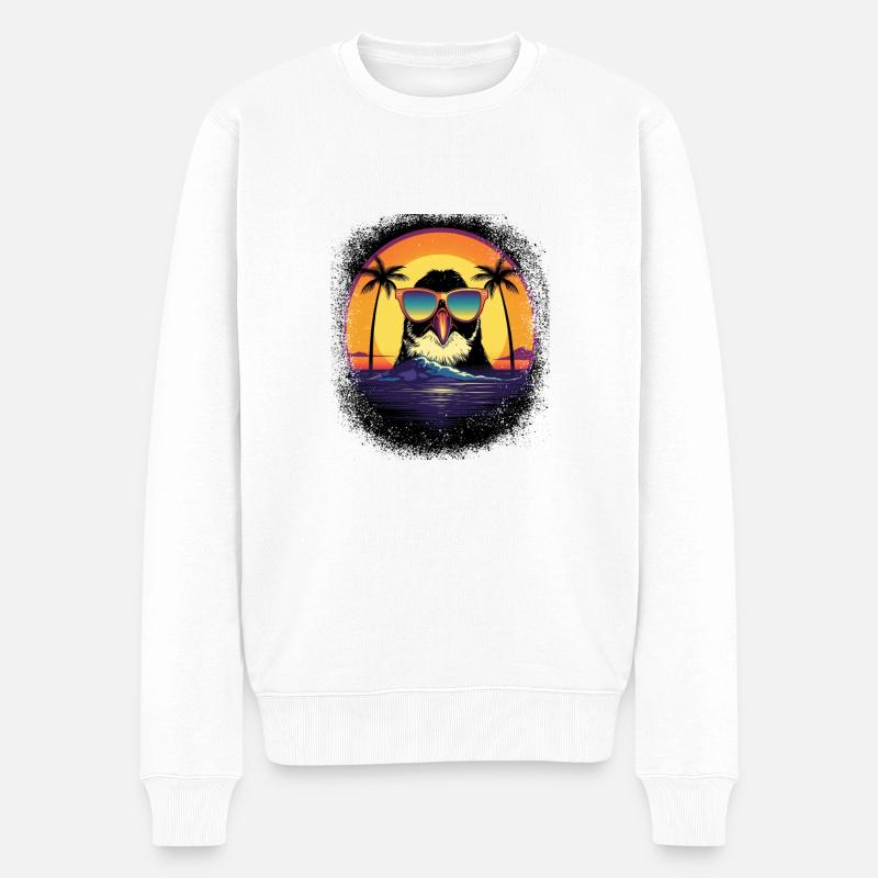 awesome dancing cute penguin cute quote dab move - Männer Premium Bio Pullover - Weiß