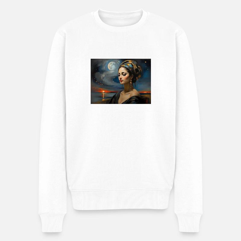 Frauenmalerei - Männer Premium Bio Pullover - Weiß