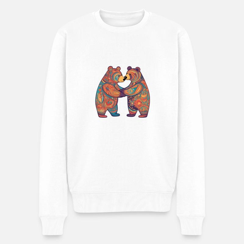 Deux ours Art - Pull Premium bio Homme - blanc