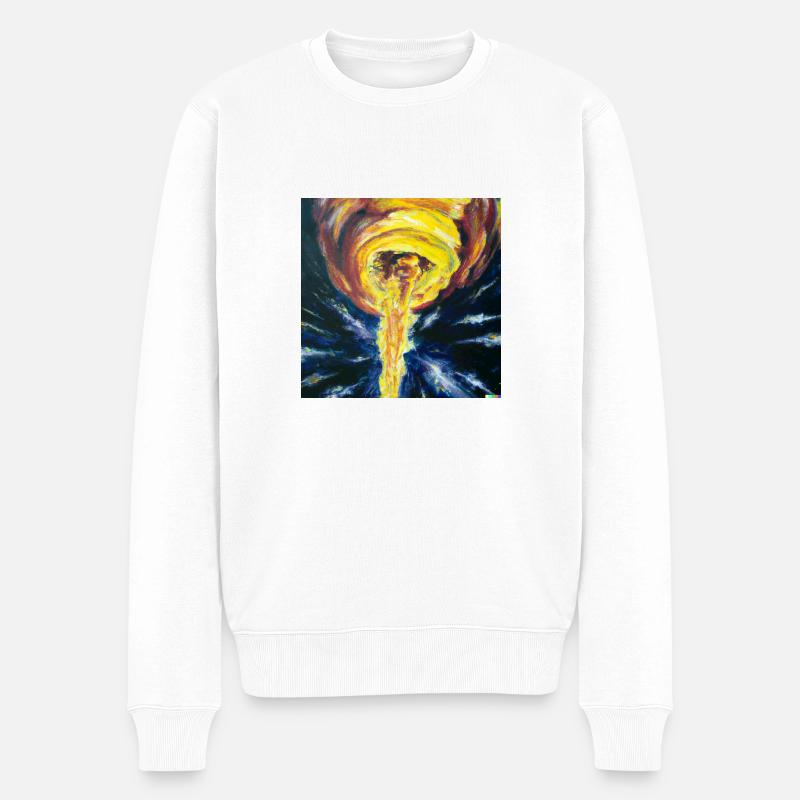 Feuertornado - Männer Premium Bio Pullover - Weiß