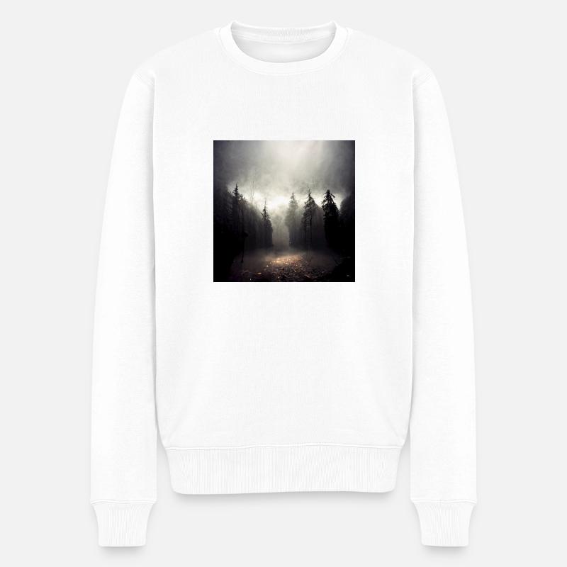 Dunkler Wald - Männer Premium Bio Pullover - Weiß