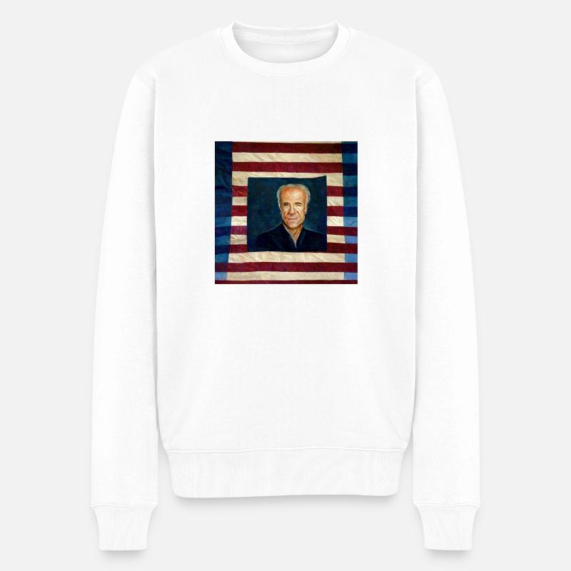 Drapeau des États-Unis avec Joe Biden - Pull Premium bio Homme - blanc