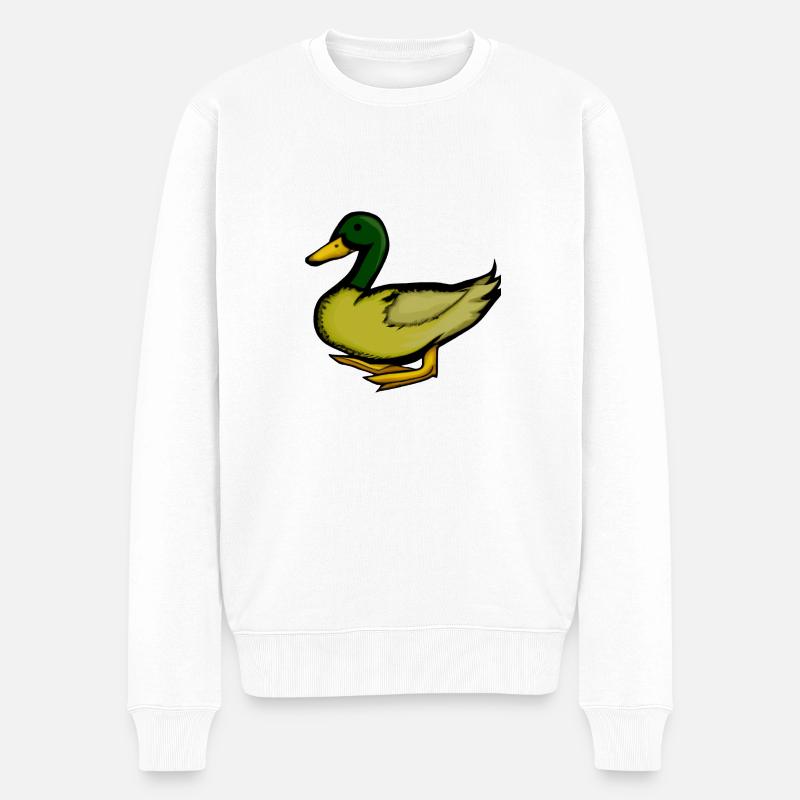 Duck Illustration - Pull Premium bio Homme - blanc