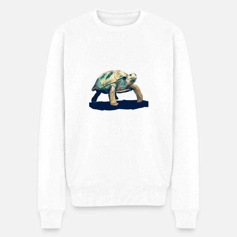 Schildkröte Illustration - Männer Premium Bio Pullover - Weiß