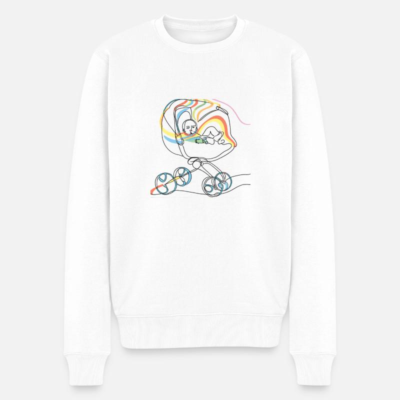 kinderwagnrainbow - Männer Premium Bio Pullover - Weiß