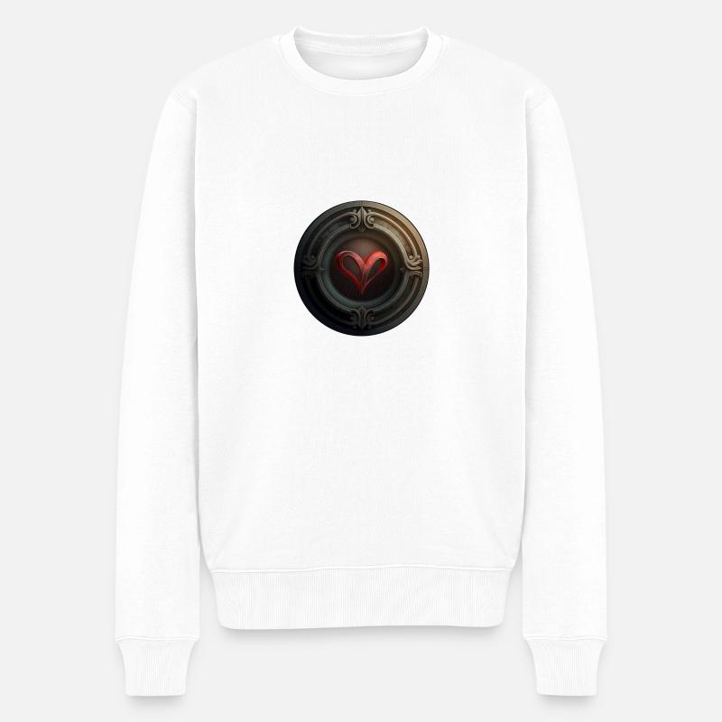 Herz im Kreis - Männer Premium Bio Pullover - Weiß