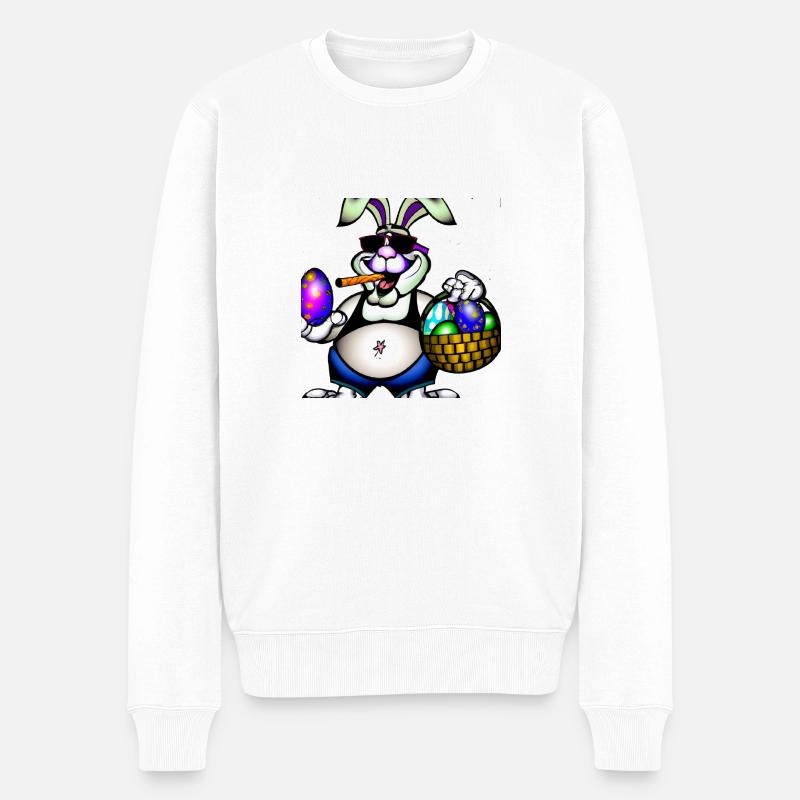 Lapin de Pâques avec œuf - Pull Premium bio Homme - blanc