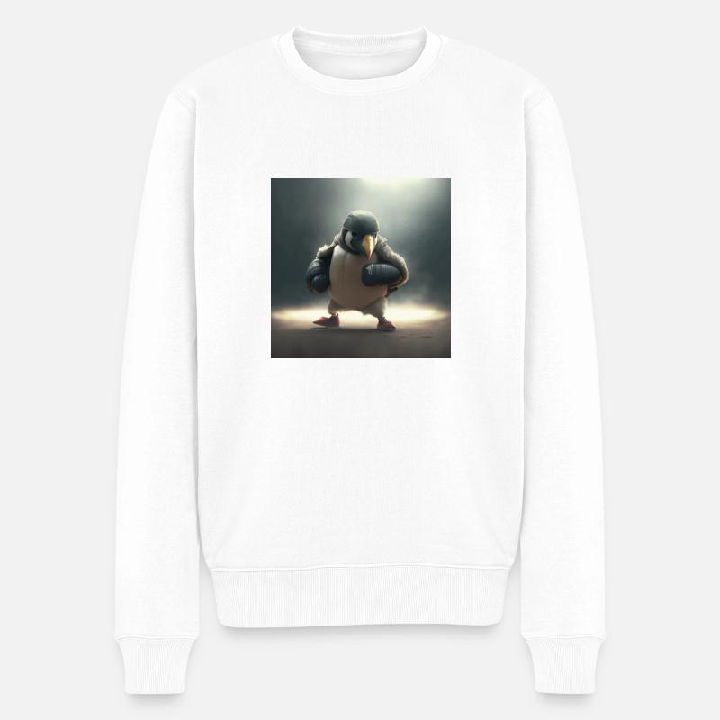Pinguin Kämpfer - Männer Premium Bio Pullover - Weiß