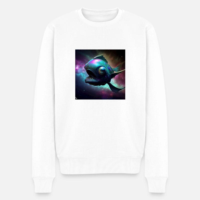 Spacefishartwork by Bruederchen - Männer Premium Bio Pullover - Weiß