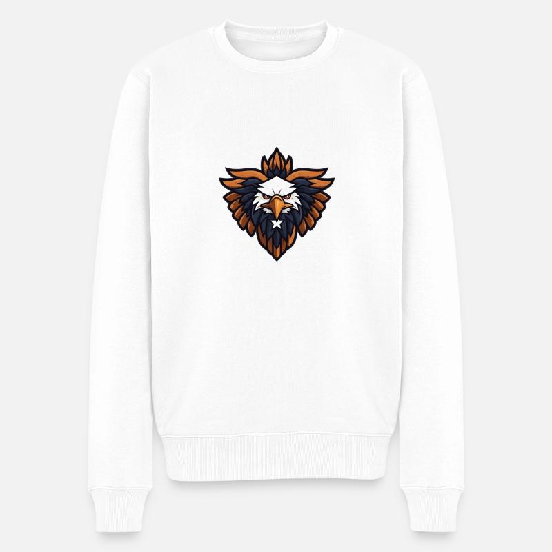 Adler-Logo - Männer Premium Bio Pullover - Weiß