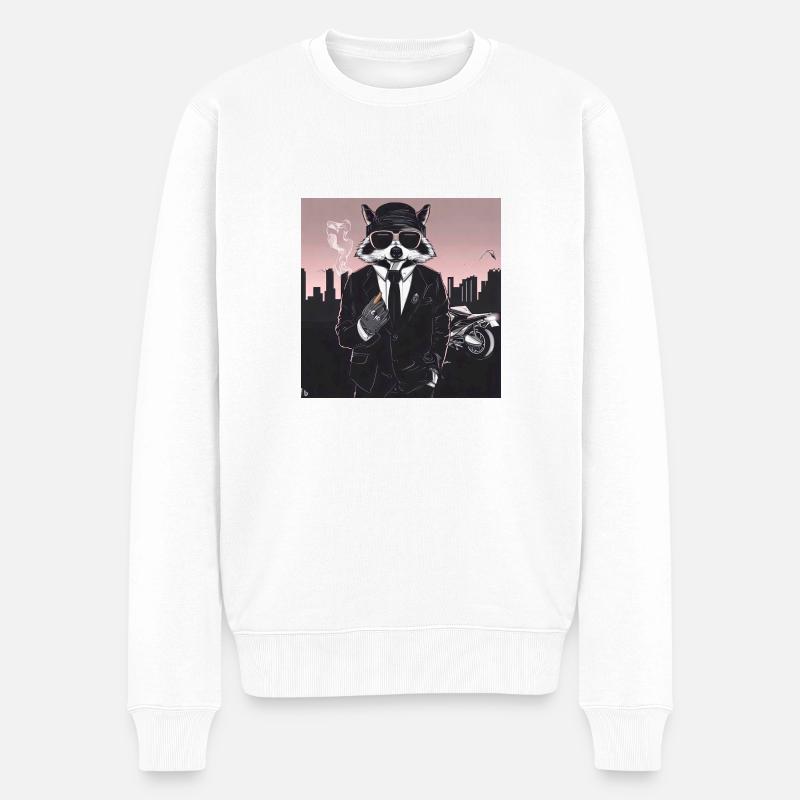 Gangster Raton laveur - Pull Premium bio Homme - blanc
