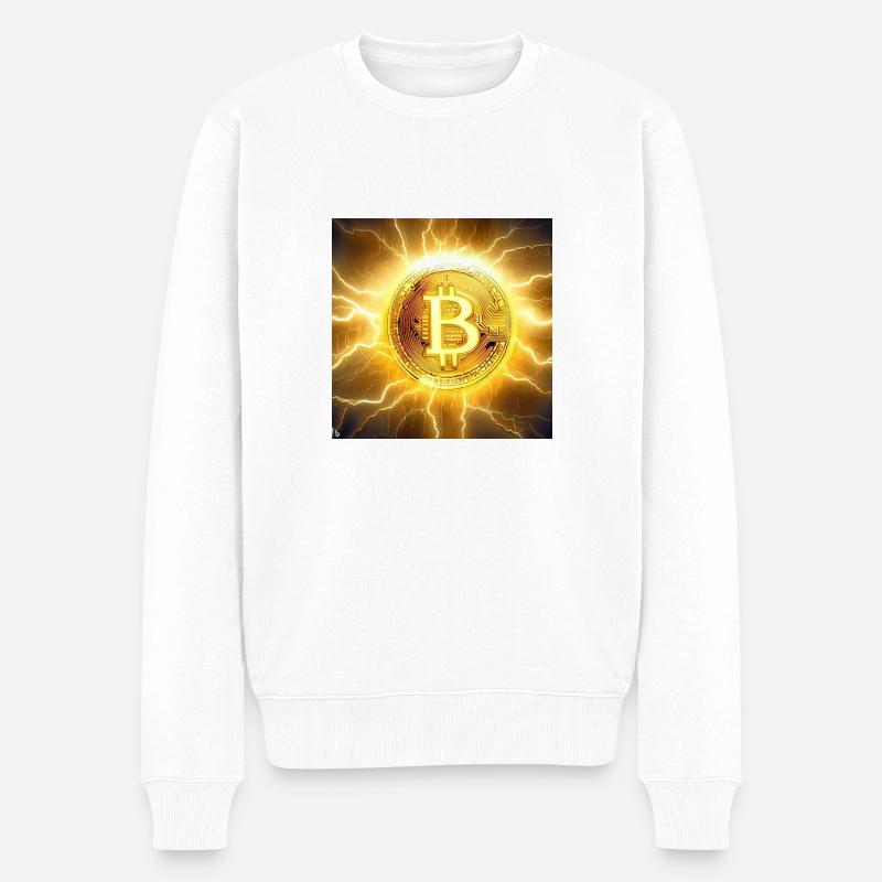 Bitcoin - Männer Premium Bio Pullover - Weiß