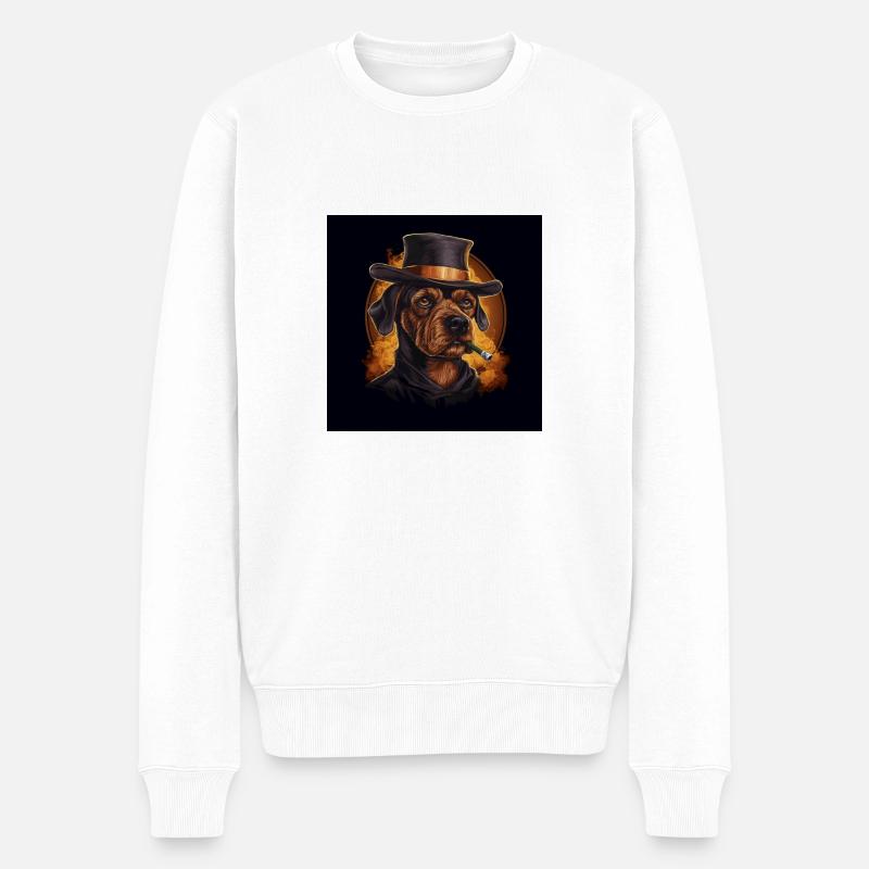 HUND 4 - Männer Premium Bio Pullover - Weiß