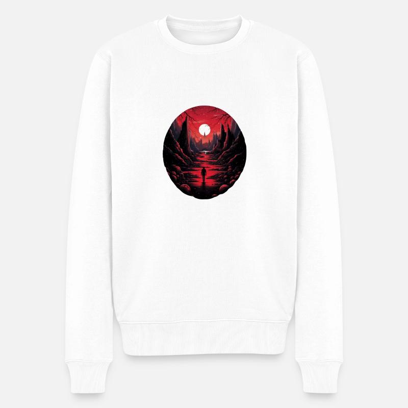 Le chemin solitaire - Pull Premium bio Homme - blanc