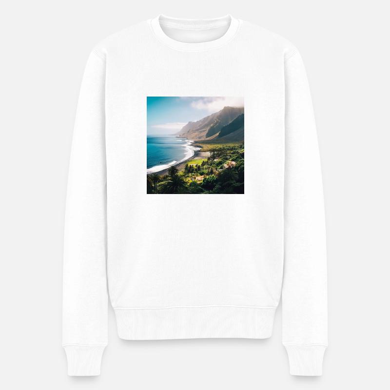 Tropeninsel - Männer Premium Bio Pullover - Weiß
