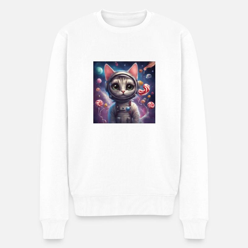 Katze Katze Katze - Männer Premium Bio Pullover - Weiß