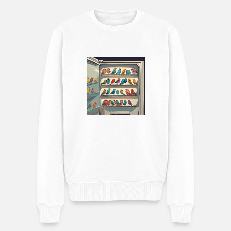 Birds in a fridge - Männer Premium Bio Pullover - Weiß