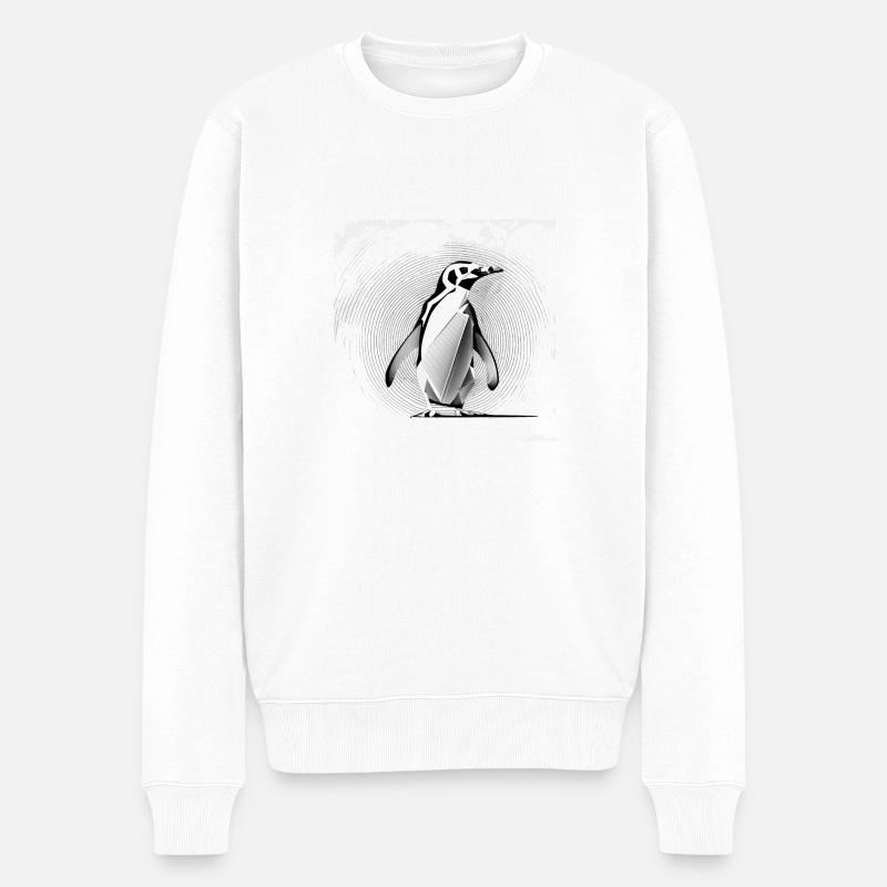 Kleiner Pinguin - Männer Premium Bio Pullover - Weiß