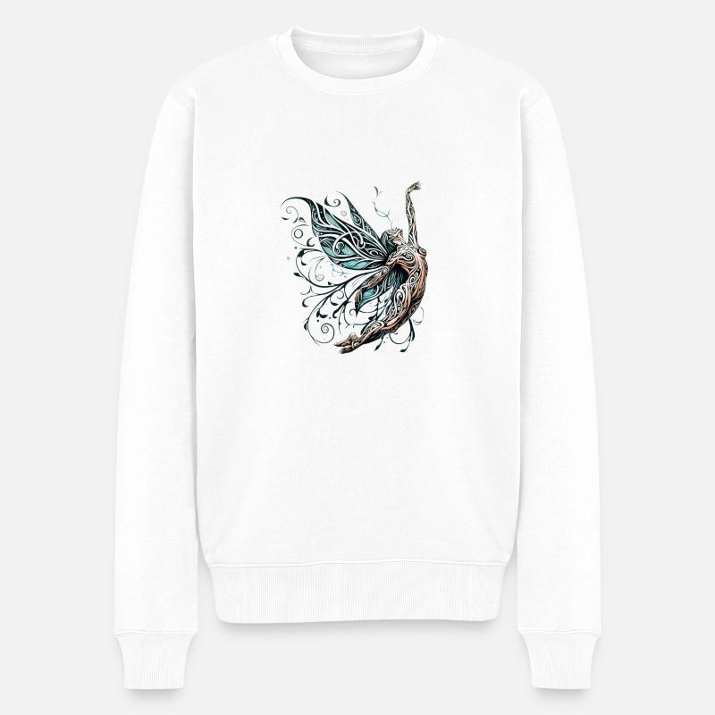 Die anmutige Fee von FairyBreizh - Männer Premium Bio Pullover - Weiß