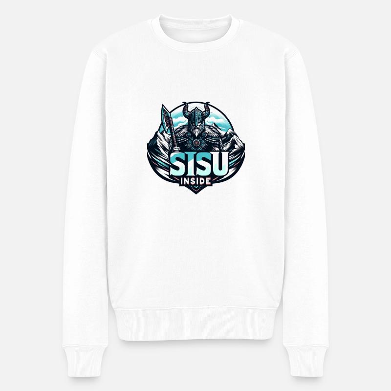 Sisu im Inneren - Männer Premium Bio Pullover - Weiß