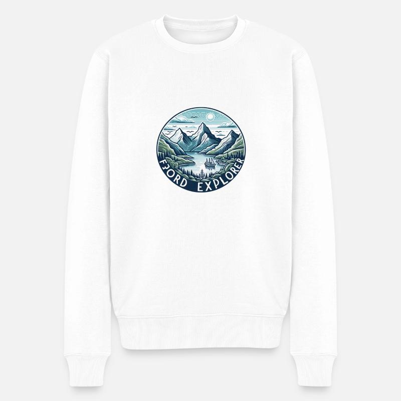 Explorateur de fjords - Pull Premium bio Homme - blanc