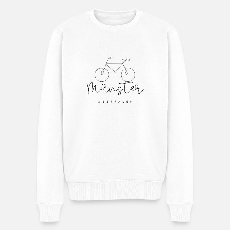 Münster Fahrradliebe - Männer Premium Bio Pullover - Weiß