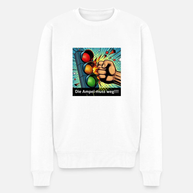 Ende der Ampel - Männer Premium Bio Pullover - Weiß