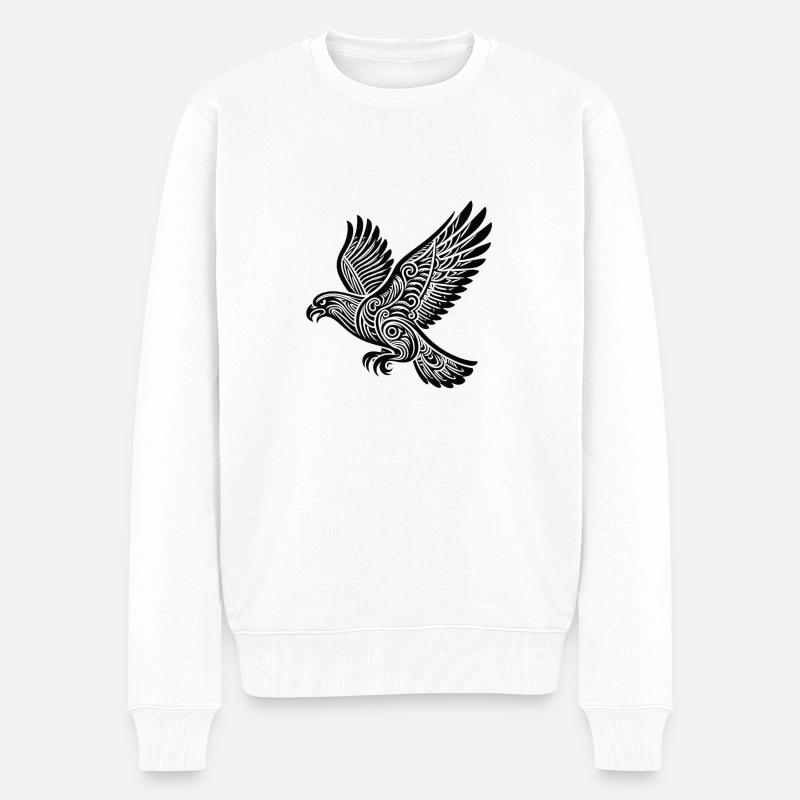 Adler - Männer Premium Bio Pullover - Weiß