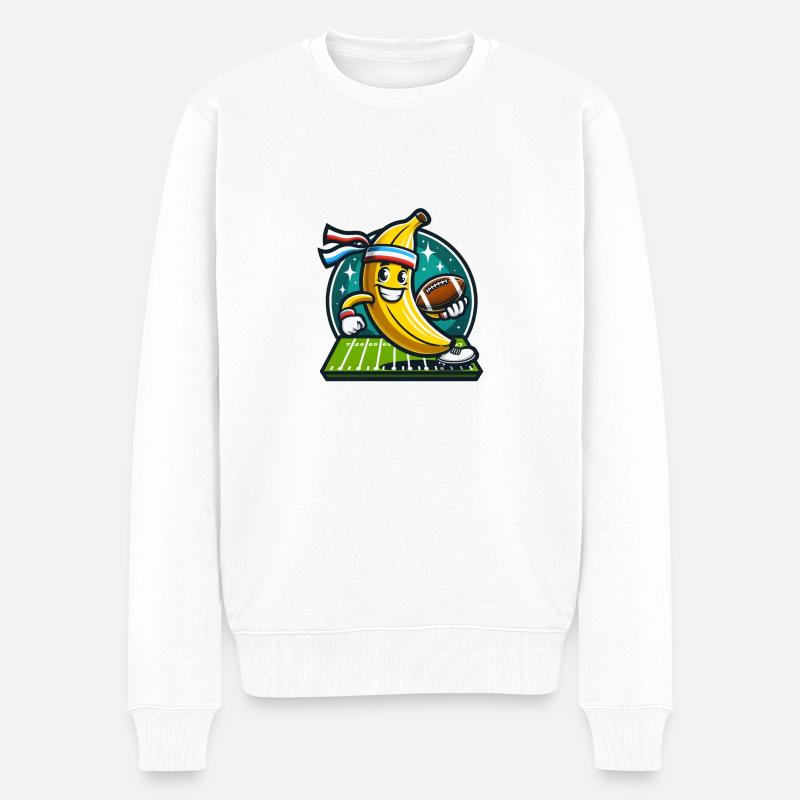 Football Banane - Männer Premium Bio Pullover - Weiß