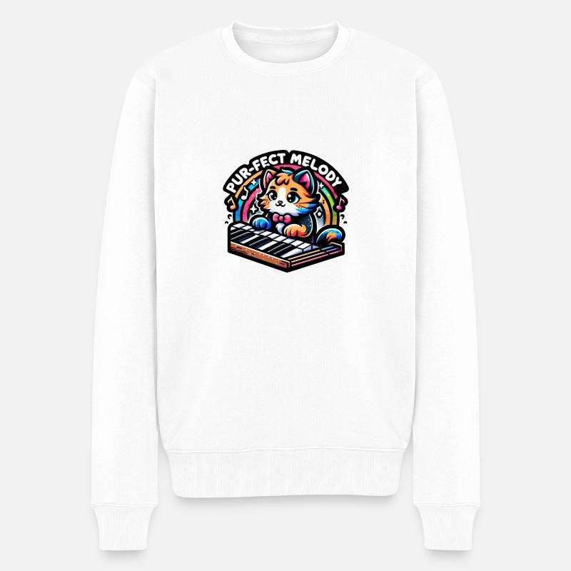 Purfect Melody - Männer Premium Bio Pullover - Weiß