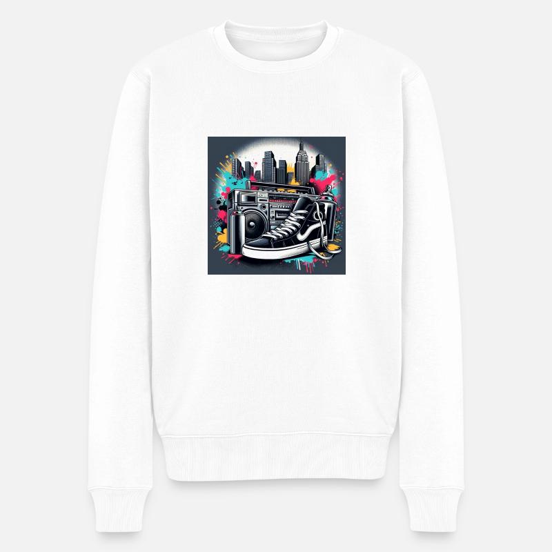 Rythmes et teintes urbaines - Pull Premium bio Homme - blanc
