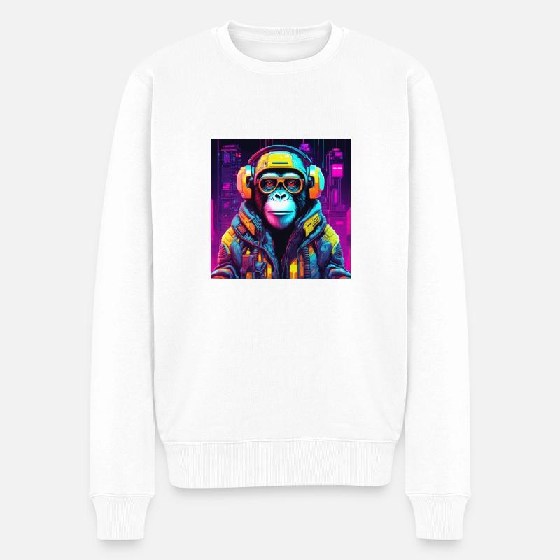 Nft Affe - Männer Premium Bio Pullover - Weiß