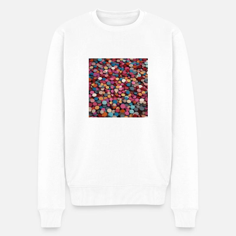 Bunte Chips 2 - Männer Premium Bio Pullover - Weiß