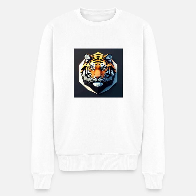 Tiger - Männer Premium Bio Pullover - Weiß