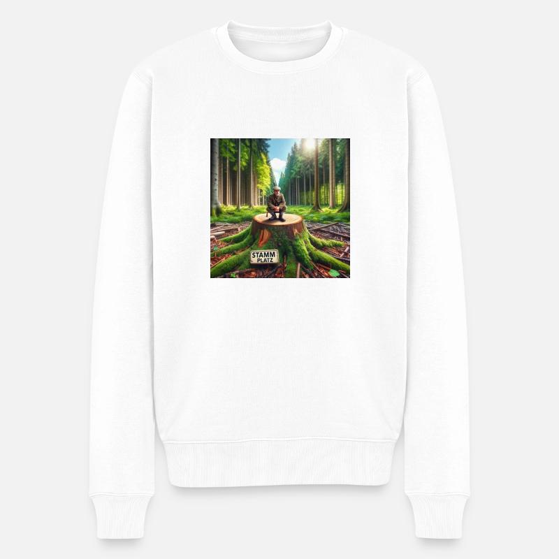 Stammplatz - Fußball / Jäger - Männer Premium Bio Pullover - Weiß
