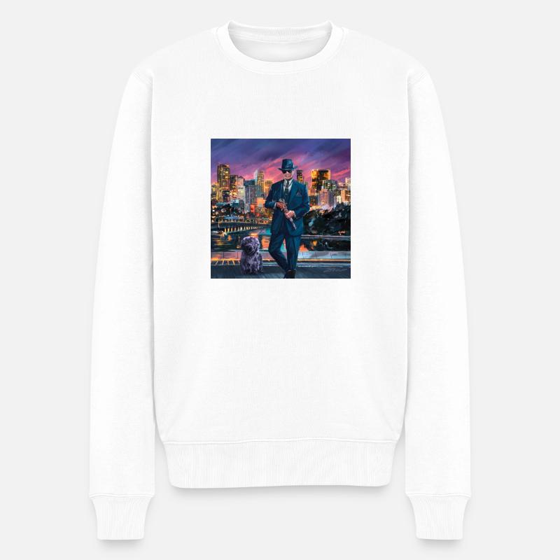 LA GANSTA - Männer Premium Bio Pullover - Weiß