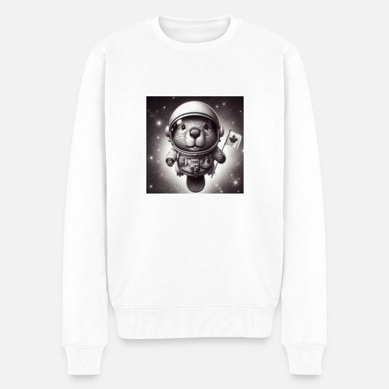 Castor de l’espace - Pull Premium bio Homme - blanc
