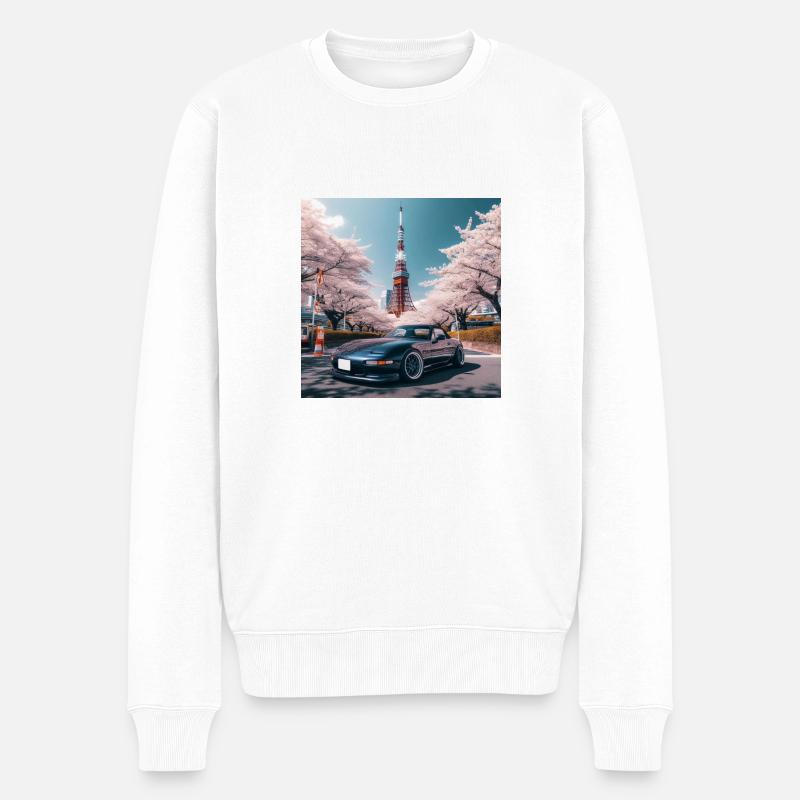 JDM Tower - Männer Premium Bio Pullover - Weiß