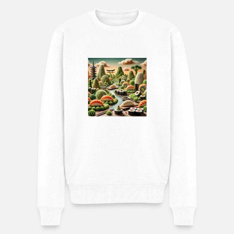 Sushi - Männer Premium Bio Pullover - Weiß