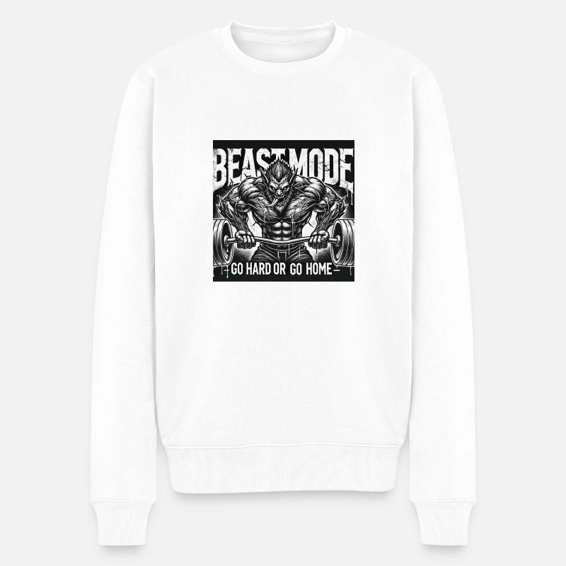 Mode logo - Pull Premium bio Homme - blanc