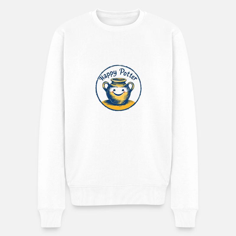 Happy P. - Männer Premium Bio Pullover - Weiß