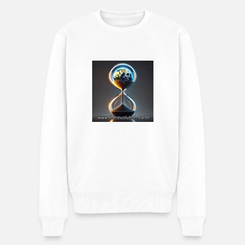 Sanduhr (A) mit Vision - Männer Premium Bio Pullover - Weiß