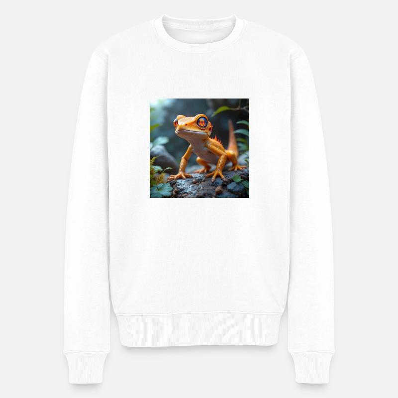 Gekkonius - Männer Premium Bio Pullover - Weiß