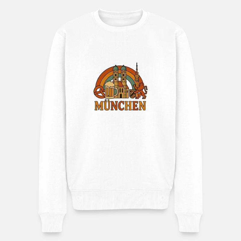 München - Männer Premium Bio Pullover - Weiß