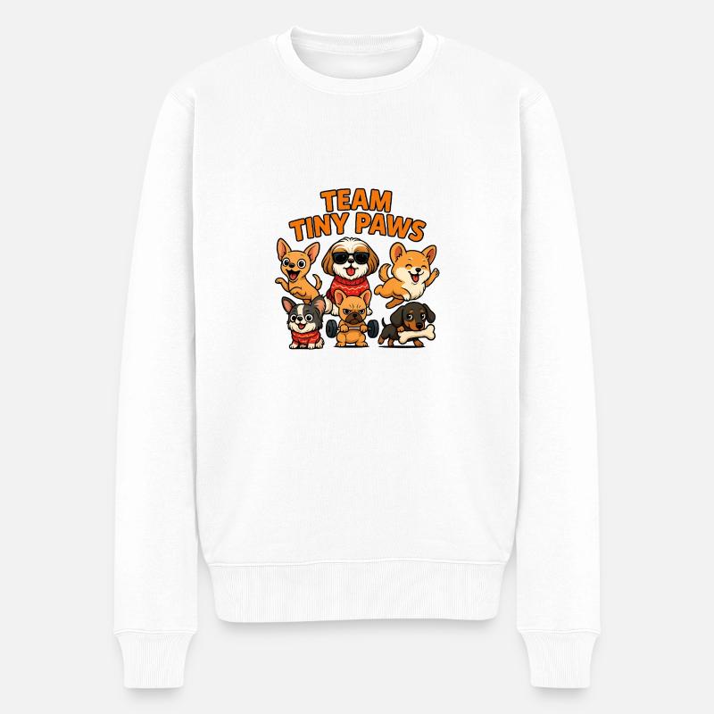 TinyPaws Team Logo - Männer Premium Bio Pullover - Weiß